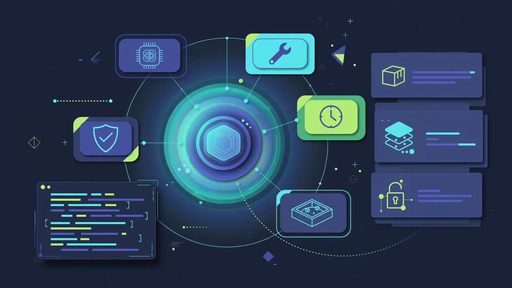 Minh họa DeepSeek Harness với agent runtime, các plugin tool, sandbox và terminal workspace kết nối quanh lõi điều phối.