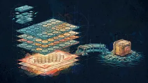 Minh họa Illustration Art về Storage homelab: phân biệt OS disk, data disk, cache và backup
