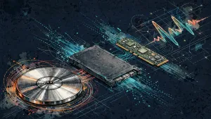Minh họa Illustration Art về HDD, SSD, NVMe và SMART: chọn ổ đĩa cho homelab thế nào?
