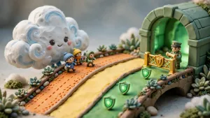 Minh họa 3D Claymation về Cloudflare kết hợp Nginx: Flexible Full và Full Strict